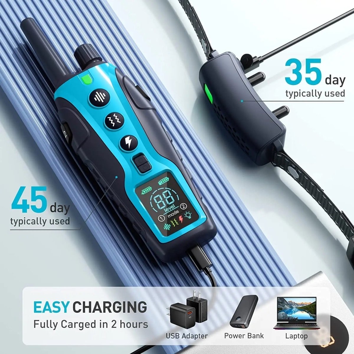 TRAINORIS – Wasserdichtes Elektroschockhalsband mit großer Reichweite, 2000 m Steuerung und 99 Stufen 6