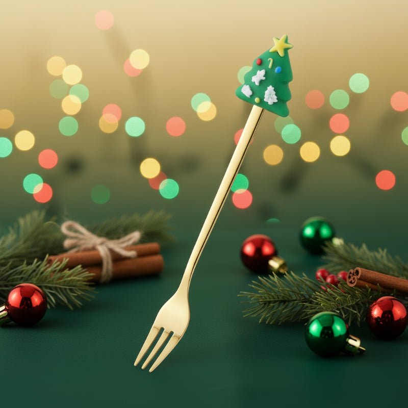 TREESPOON – Niedliches Edelstahl-Weihnachtsbaum-Kaffee- und Dessertlöffel-Set 0