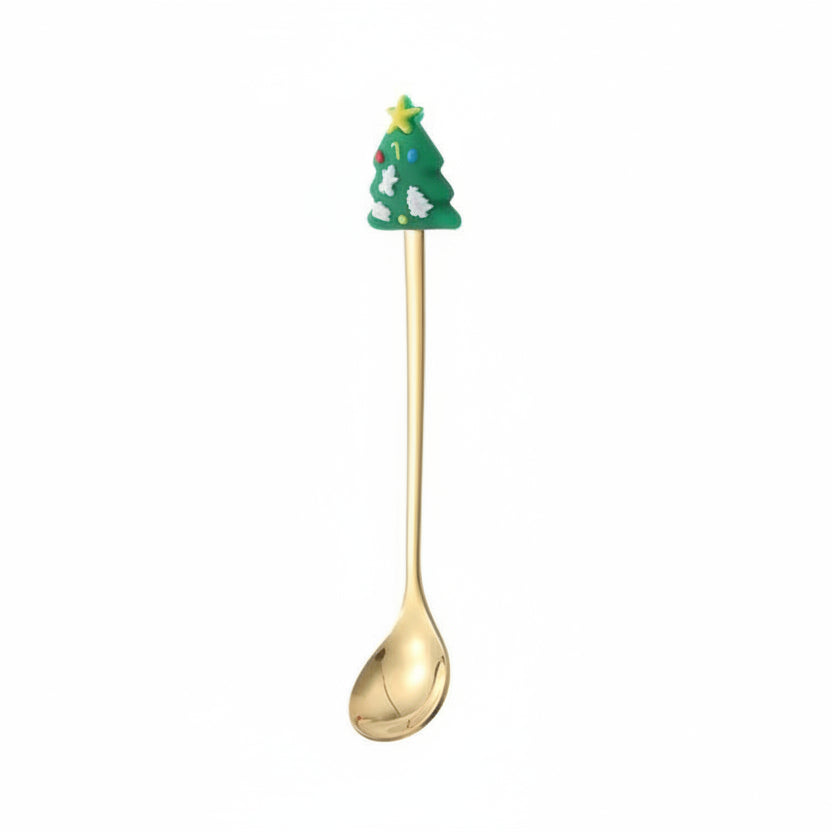 TREESPOON – Niedliches Edelstahl-Weihnachtsbaum-Kaffee- und Dessertlöffel-Set 10