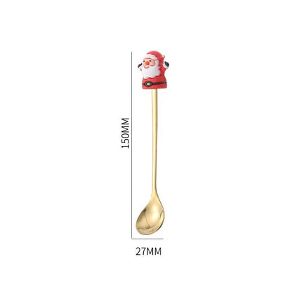 TREESPOON – Niedliches Edelstahl-Weihnachtsbaum-Kaffee- und Dessertlöffel-Set 12