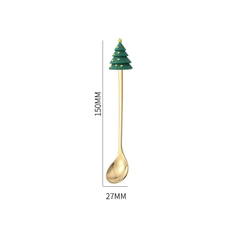 TREESPOON – Niedliches Edelstahl-Weihnachtsbaum-Kaffee- und Dessertlöffel-Set 14