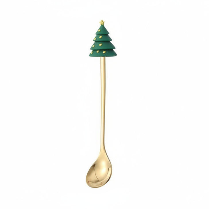 TREESPOON – Niedliches Edelstahl-Weihnachtsbaum-Kaffee- und Dessertlöffel-Set 14