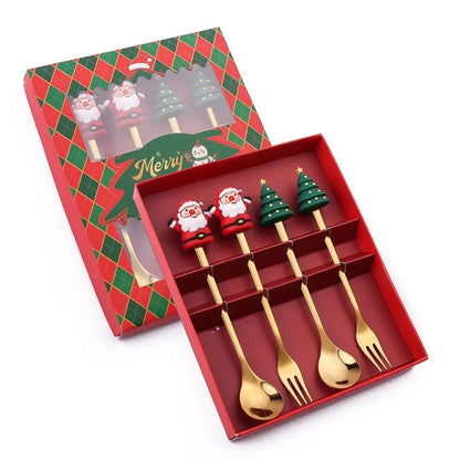 TREESPOON – Niedliches Edelstahl-Weihnachtsbaum-Kaffee- und Dessertlöffel-Set 15