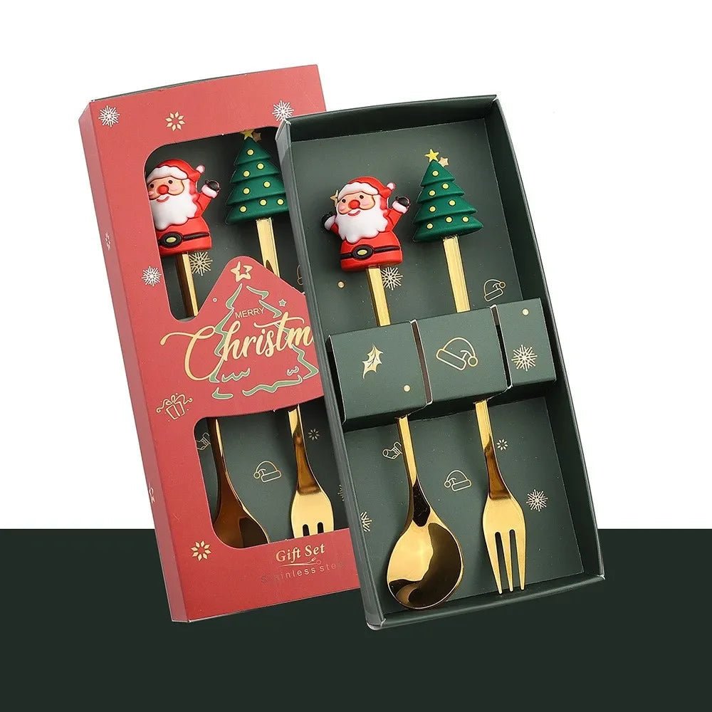 TREESPOON – Niedliches Edelstahl-Weihnachtsbaum-Kaffee- und Dessertlöffel-Set 22