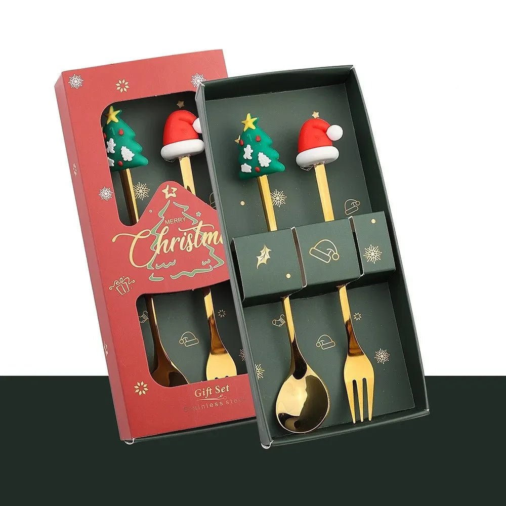TREESPOON – Niedliches Edelstahl-Weihnachtsbaum-Kaffee- und Dessertlöffel-Set 24