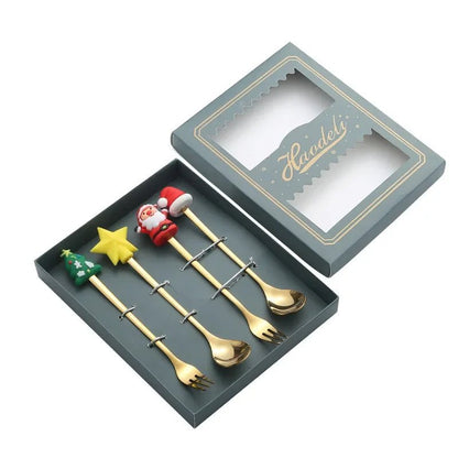 TREESPOON – Niedliches Edelstahl-Weihnachtsbaum-Kaffee- und Dessertlöffel-Set 25