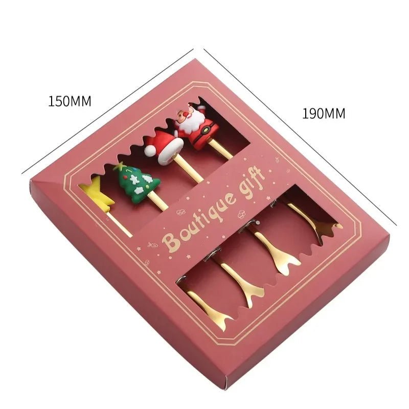 TREESPOON – Niedliches Edelstahl-Weihnachtsbaum-Kaffee- und Dessertlöffel-Set 7