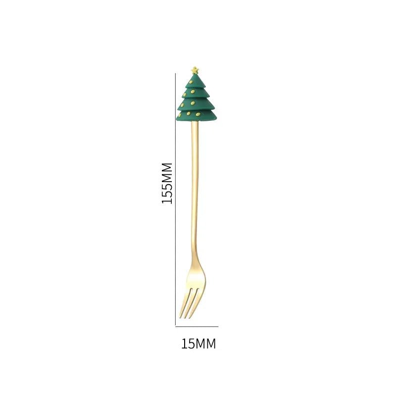 TREESPOON – Niedliches Edelstahl-Weihnachtsbaum-Kaffee- und Dessertlöffel-Set 8