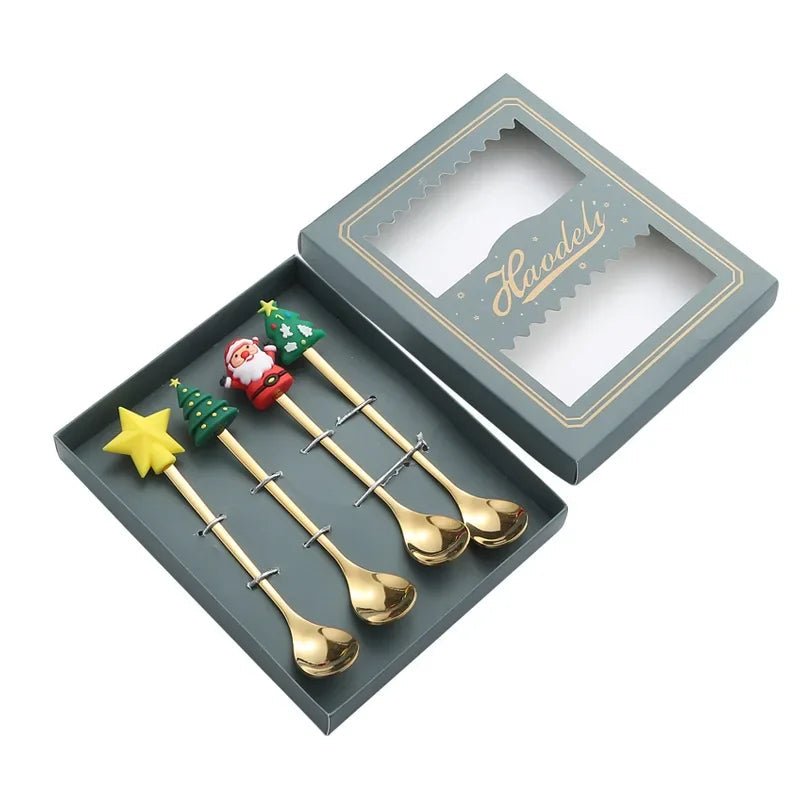 TREESPOON – Niedliches Edelstahl-Weihnachtsbaum-Kaffee- und Dessertlöffel-Set 9