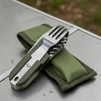 TREKMEAL – 7-in-1 Edelstahl-Outdoor-Besteckset mit faltbarem, kompaktem Design 0