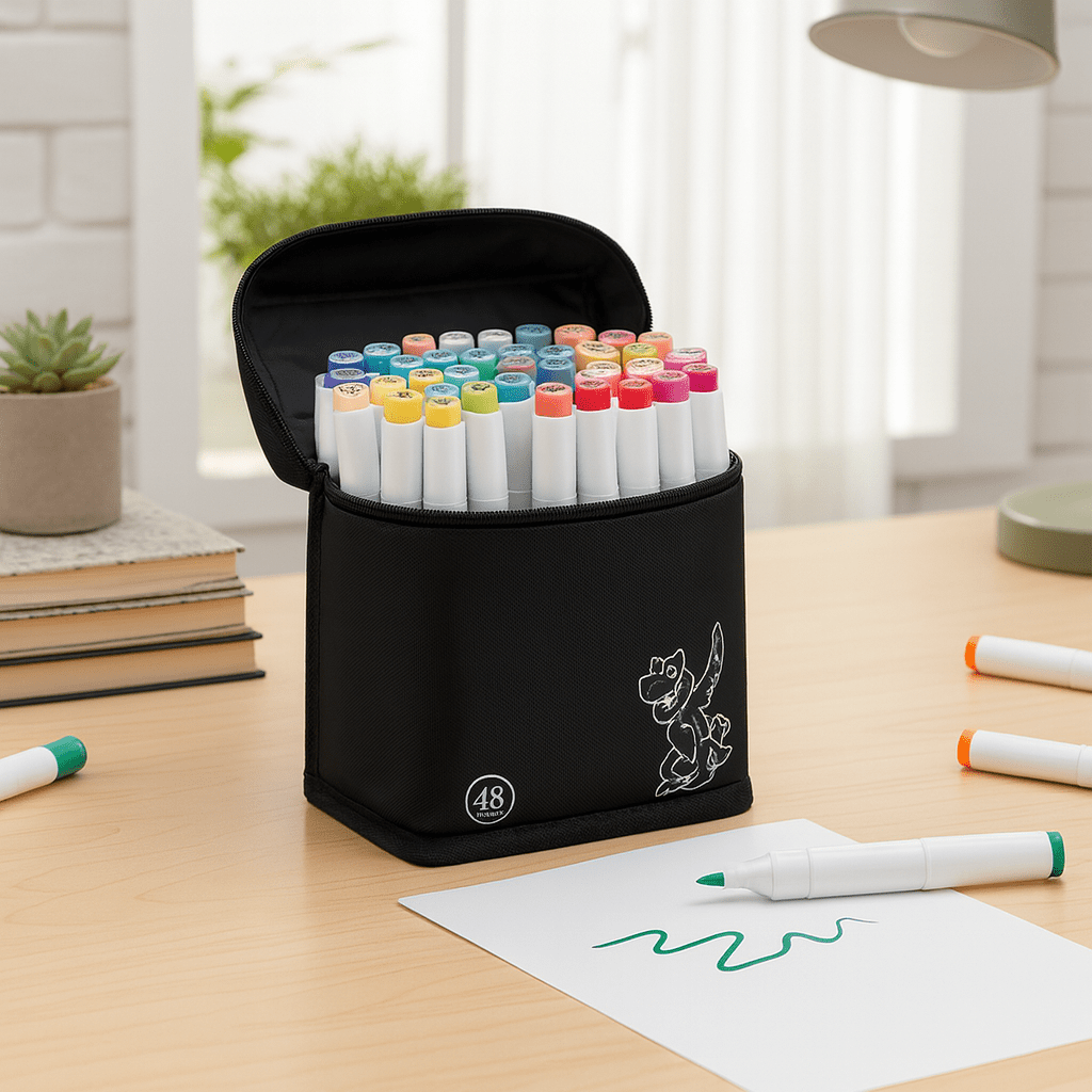 TWINBRUSH – Marker-Set mit zwei Spitzen und 48 satten Alkohol-Tinten zum Skizzieren, Mischen und Schattieren 0