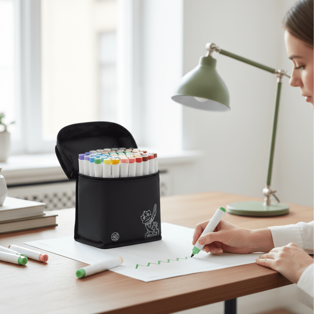 TWINBRUSH – Marker-Set mit zwei Spitzen und 48 satten Alkohol-Tinten zum Skizzieren, Mischen und Schattieren 2