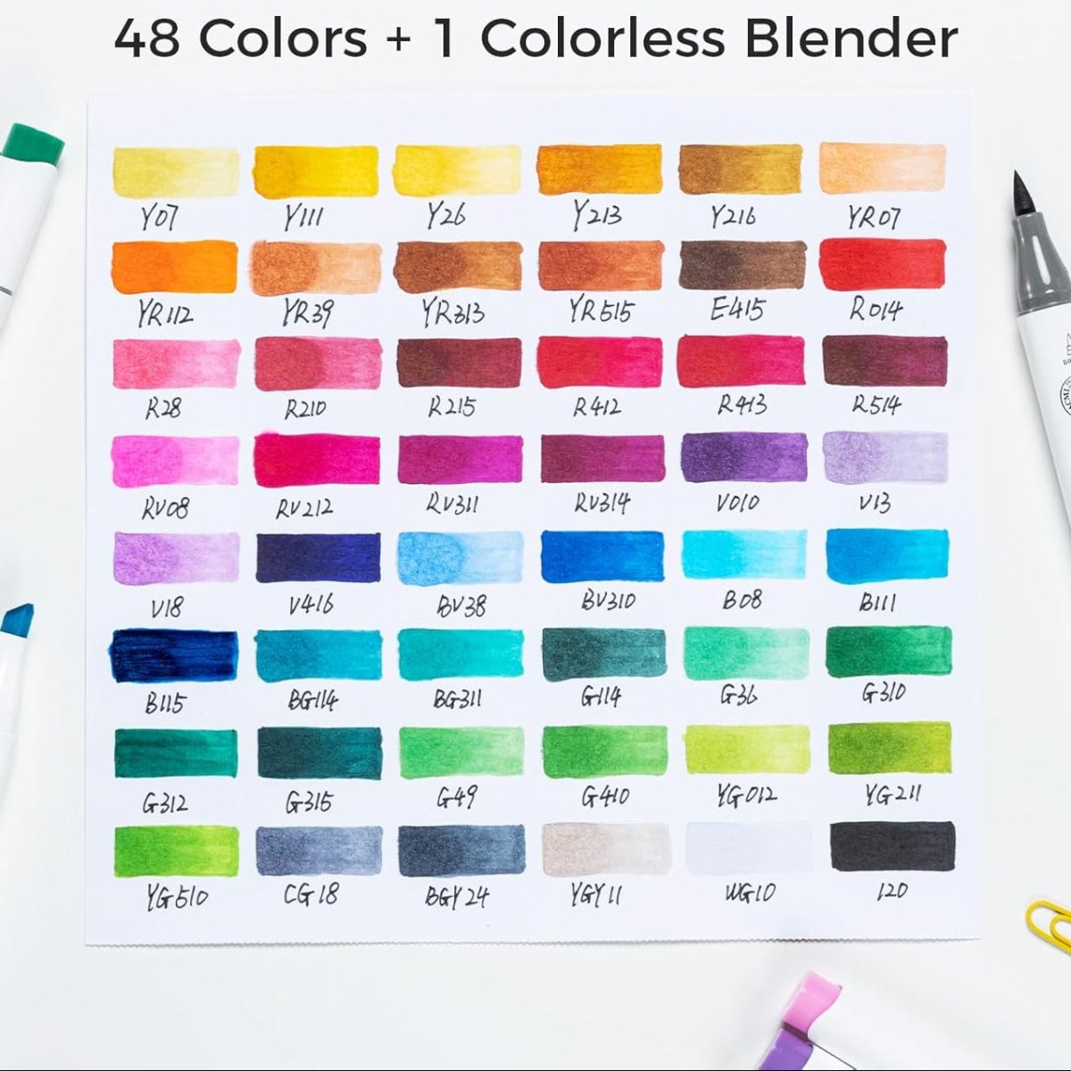 TWINBRUSH – Marker-Set mit zwei Spitzen und 48 satten Alkohol-Tinten zum Skizzieren, Mischen und Schattieren 6