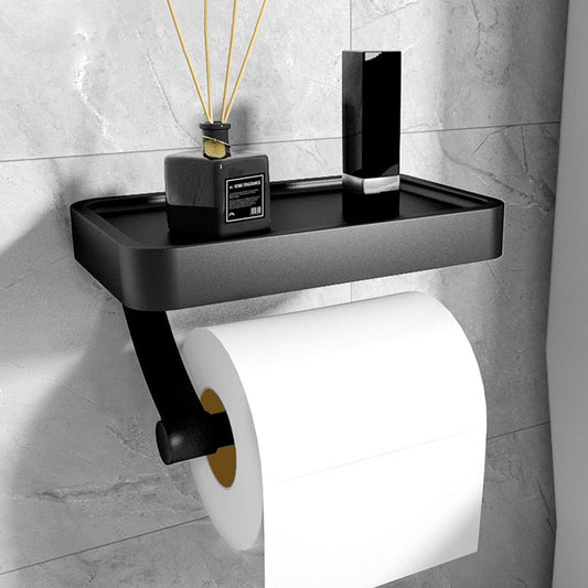 Toilettenpapierhalter Ohne Bohren - Edler Edelstahl WC Papierhalter mit Regal 0