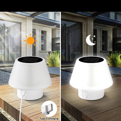 Tragbare Solar Tischlampe Outdoor mit 4 Modi & IP64 Schutz - Tischleuchte Solar für Garten und Camping 4