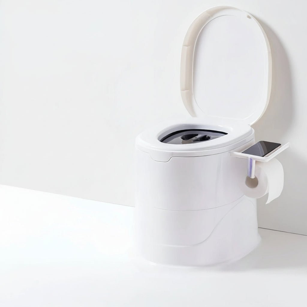 Tragbare mobile Toilette mit Deckel - Ideal für Camping & Reisen 6