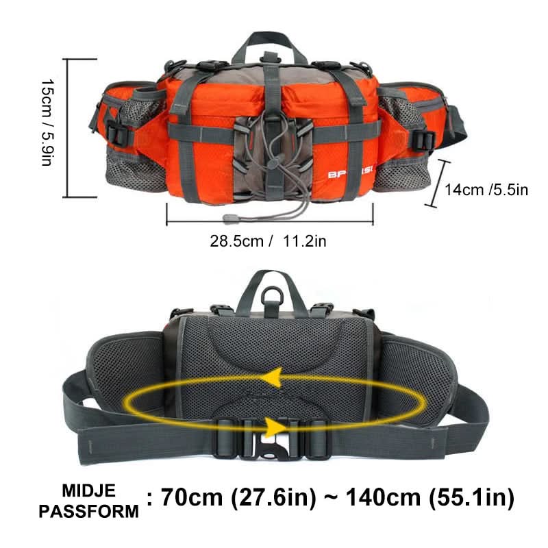 ROVENTA – Waterdichte hiking-heuptas met duurzaam nylon en handsfree outdoor-opslag