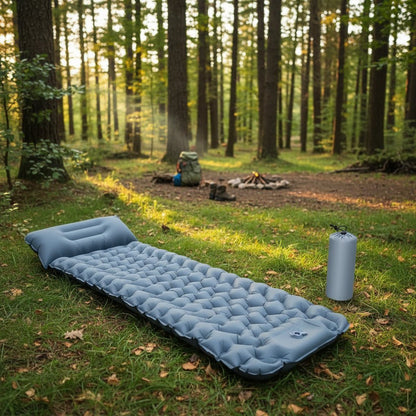 AirTrek Mat – Aufblasbare Campingmatratze mit Fußpumpe & ergonomischem Design