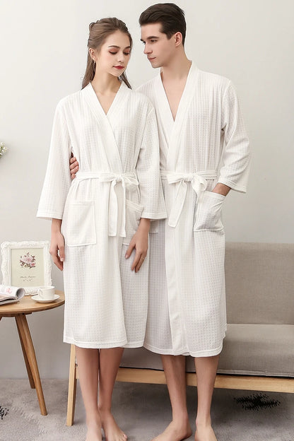 CottonWave – Unisex Waffle Bathrobe made from 100% Cotton