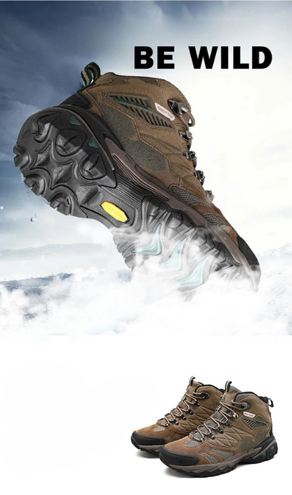 HikeUp Trekking Boots - Men's hiking boots with suede, breathable & rainproof for winter & outdoor adventures