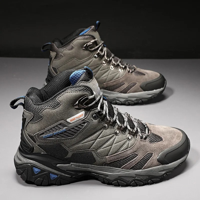 HikeUp Trekking Boots - Men's hiking boots with suede, breathable & rainproof for winter & outdoor adventures
