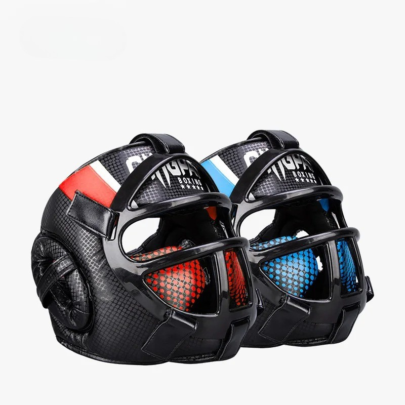FightGuard Headgear - Premium head protection with face mask for martial arts