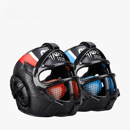 FightGuard Headgear - Premium head protection with face mask for martial arts