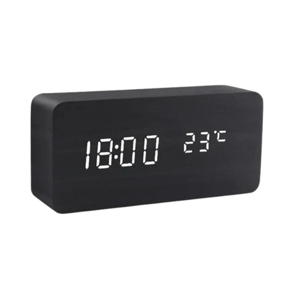WoodSense LED wooden clock - Voice-controlled & stylish for every room
