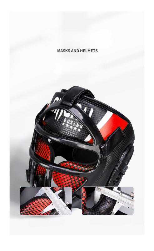 FightGuard Headgear - Premium head protection with face mask for martial arts