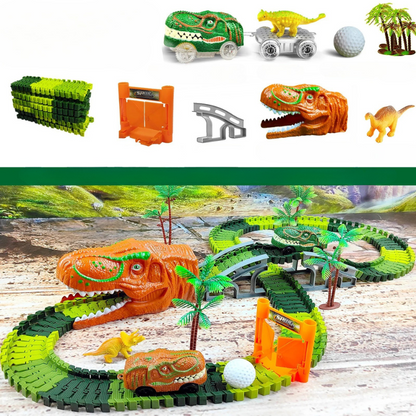 DinoTrack Express – Juego de trenes de dinosaurios interactivo para niños creativos a partir de 3 años