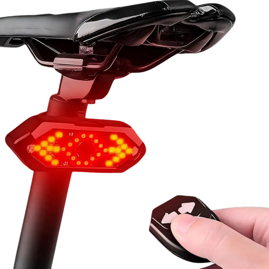 SafeBeam Remote - Feu arrière de vélo rechargeable avec télécommande & 32 LEDs