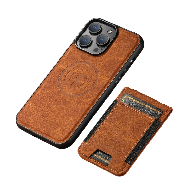 MagVibe Case - Elegant leather case with magnetic stand & card holder