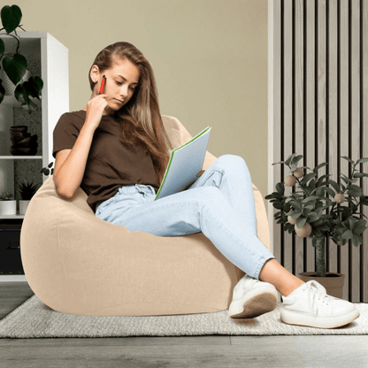 LinenLounge – Luxurious Linen Bean Bag Set with Filling