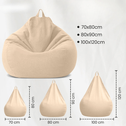 LinenLounge – Luxurious Linen Bean Bag Set with Filling