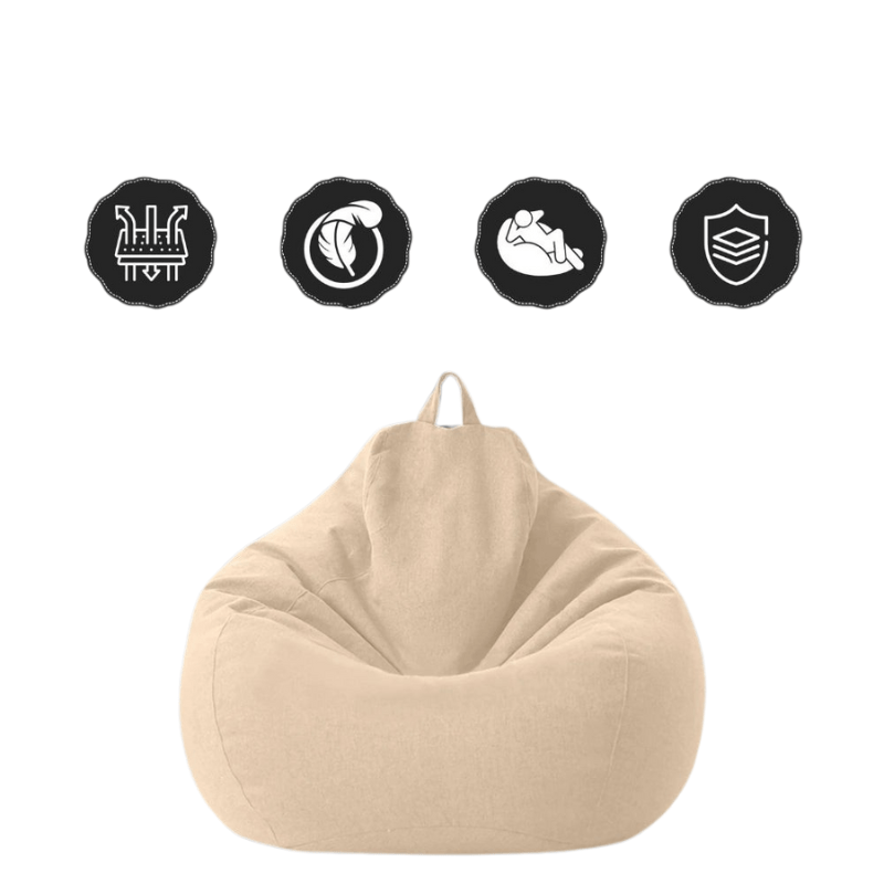 LinenLounge – Luxurious Linen Bean Bag Set with Filling