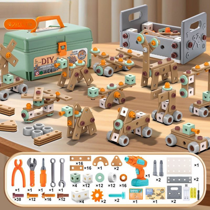 BuildMaster – Set de herramientas de 100 piezas para niños creativos a partir de 3 años