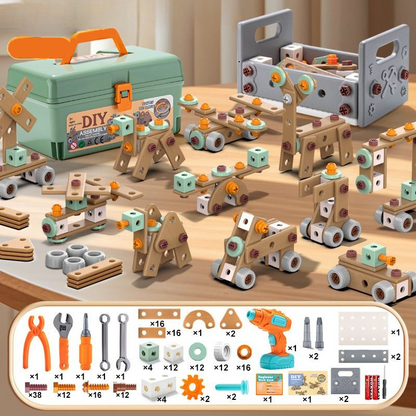 BuildMaster – Set de herramientas de 100 piezas para niños creativos a partir de 3 años