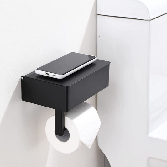 StahlDeluxe Toilet Paper Holder - Stainless steel with multifunctional storage compartment for your bathroom