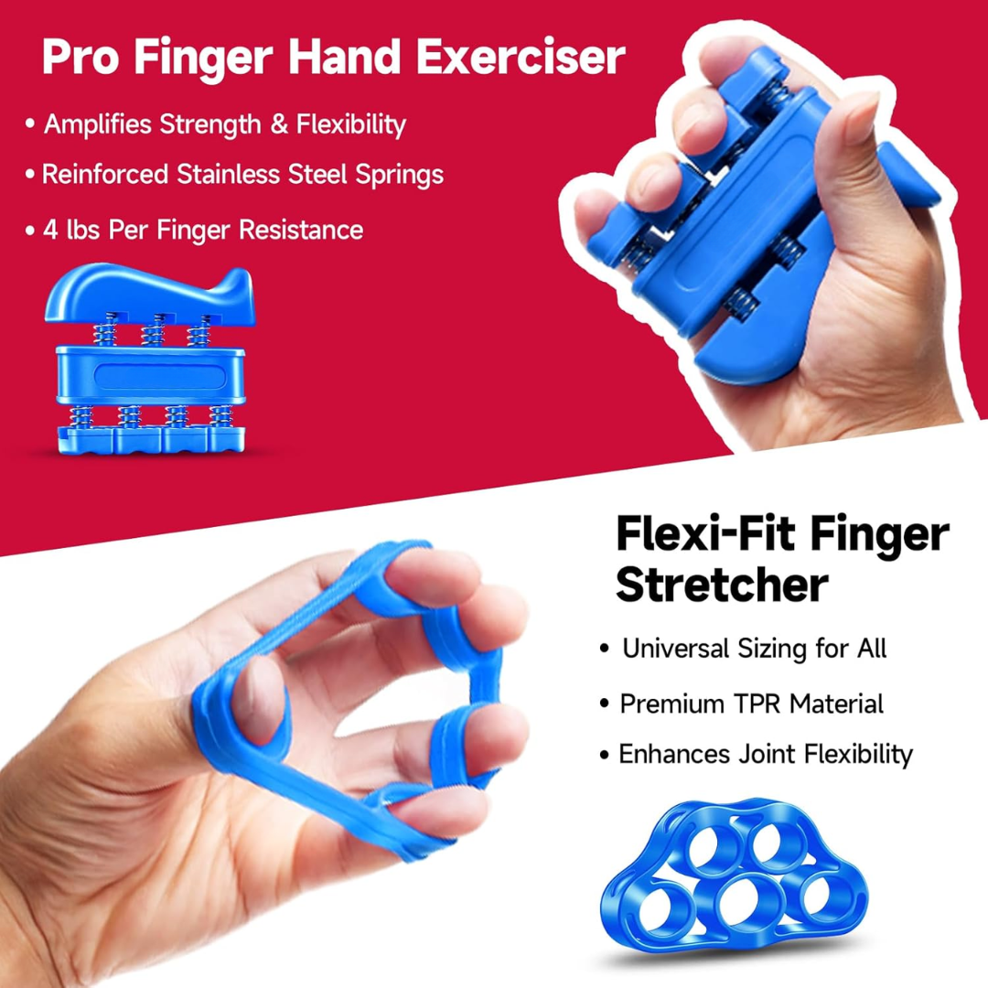 Gripmaster - Einstellbarer Handverstärker Set mit 5 Widerstandsniveaus für Griffkraft und Unterarmstärke-5