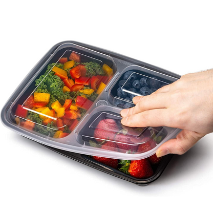 Bento Box mit 3 Fächern – 900 ml, 20 Stück für Effiziente Mahlzeitenplanung-3