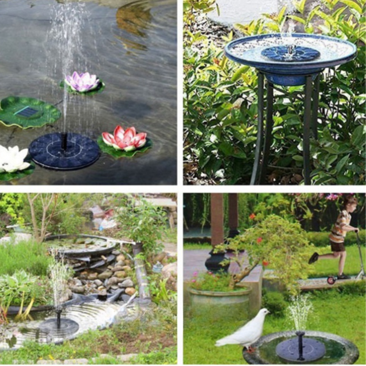 Umweltfreundlicher Solarbrunnen für Vögel – Gartenbrunnen Solar mit elegantem Sprühstrahl für Ihre Oase-4
