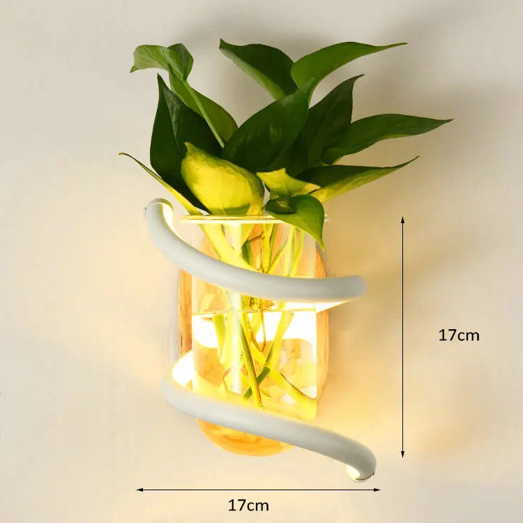 VASELUX – Wandleuchte aus Holz mit integrierter LED & dekorativer Vase 6