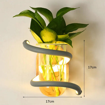 VASELUX – Wandleuchte aus Holz mit integrierter LED & dekorativer Vase 8