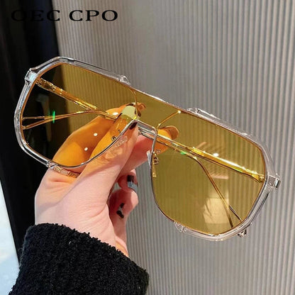 OVERSIZE SHADE - Square women's sunglasses with UV400 & colour change lenses