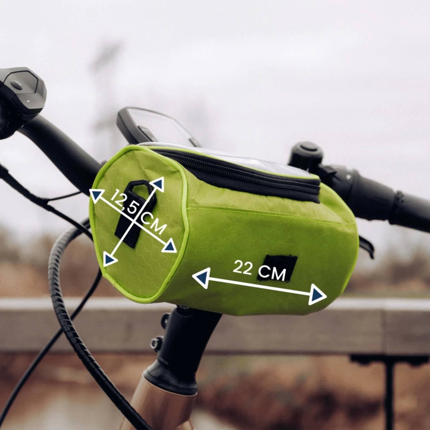 RIDEBAG – Waterproof Bicycle Handlebar Bag with Touchscreen Access