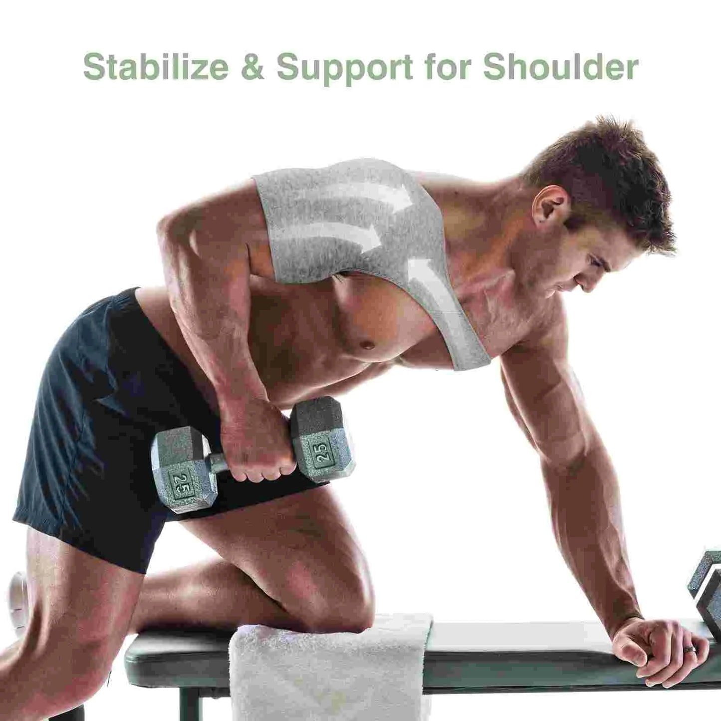 PowerPad – Support d'épaule réglable avec coussins de fitness ergonomiques