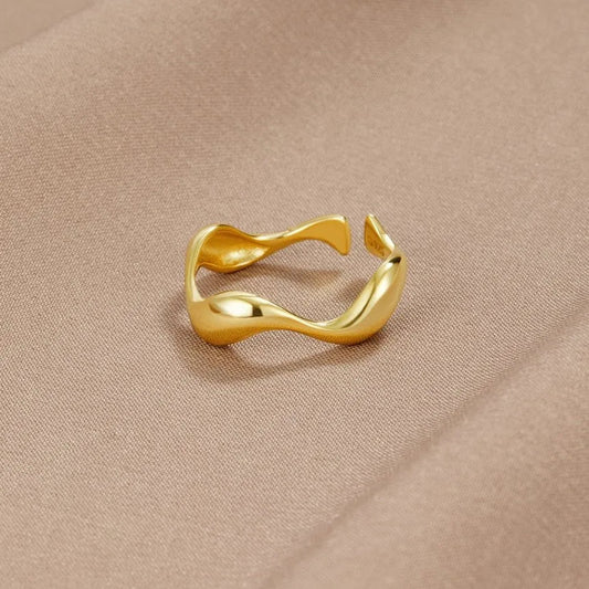 OCEANLUX – Adjustable Silver Ring with Ocean Design