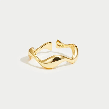 OCEANLUX – Adjustable Silver Ring with Ocean Design