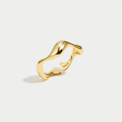 OCEANLUX – Adjustable Silver Ring with Ocean Design