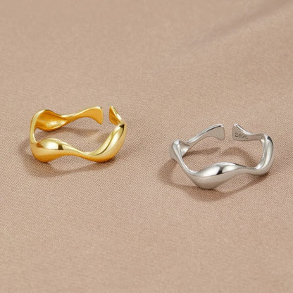 OCEANLUX – Adjustable Silver Ring with Ocean Design